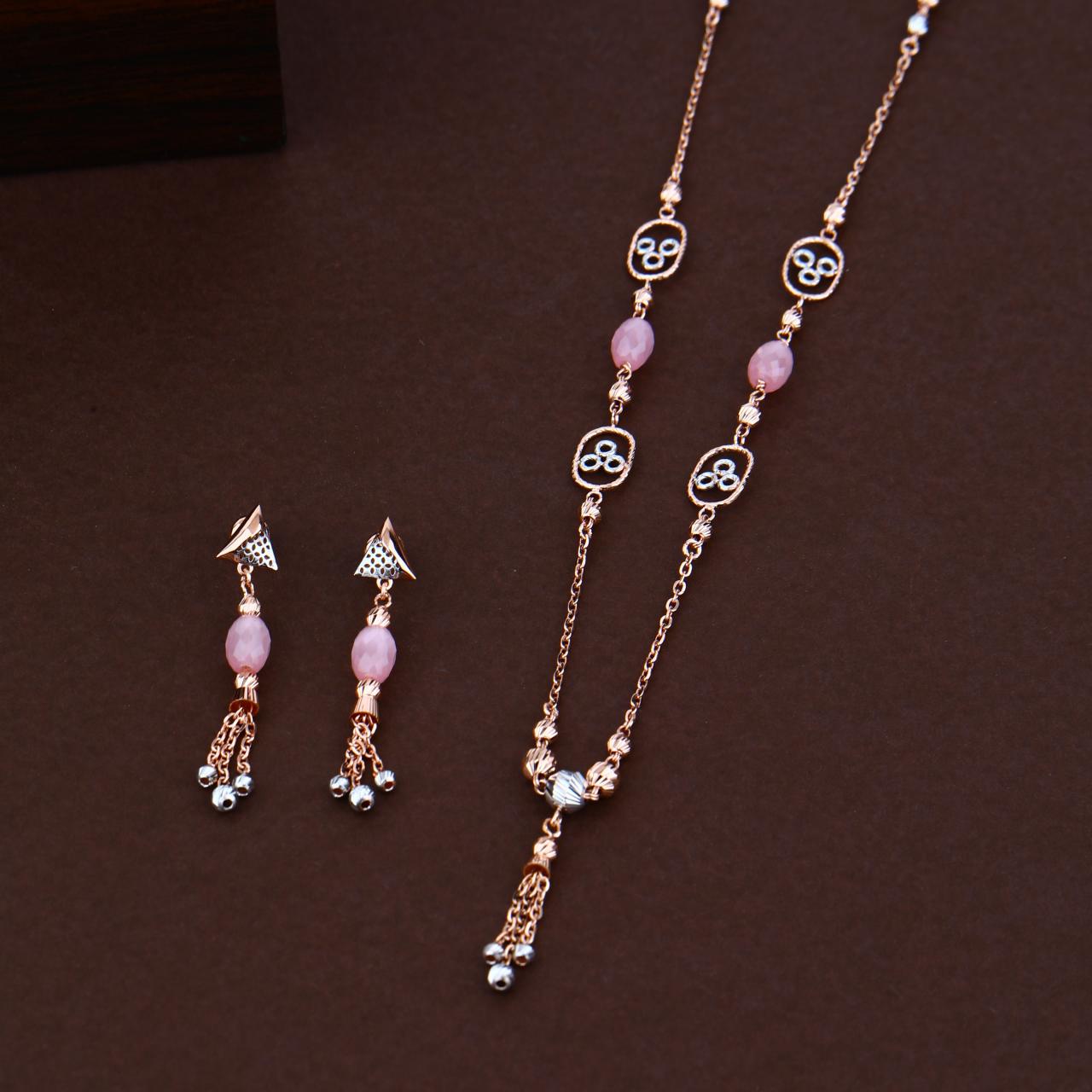 Pink Pearl Chain Pendant Set