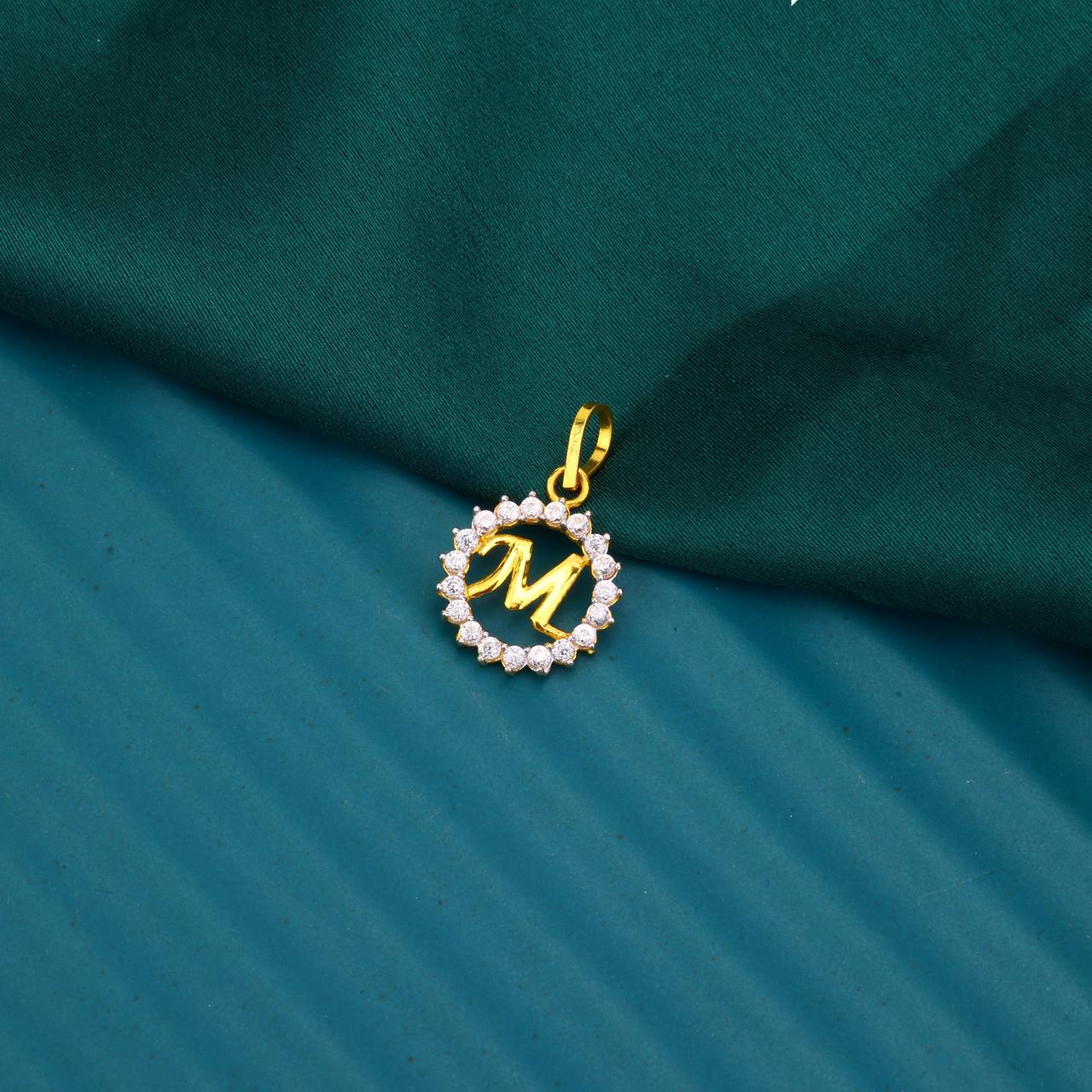 M Name Locket Gold Design Gold Name Pendant Designs For Female