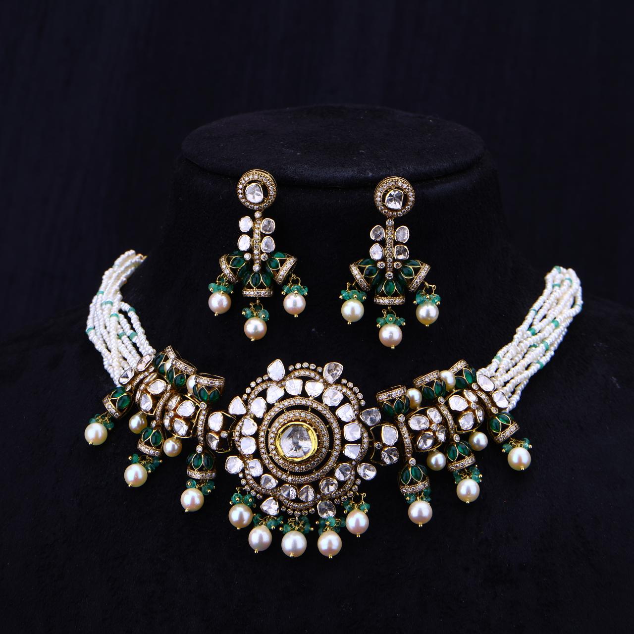 Harmony: Polki Necklace With Kundan (PLN14-8)