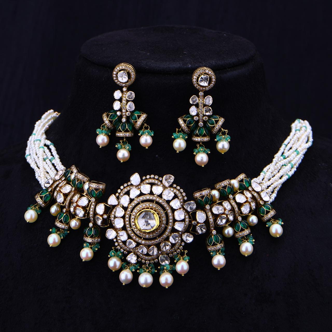 Harmony: Polki Necklace With Kundan (PLN14-8)