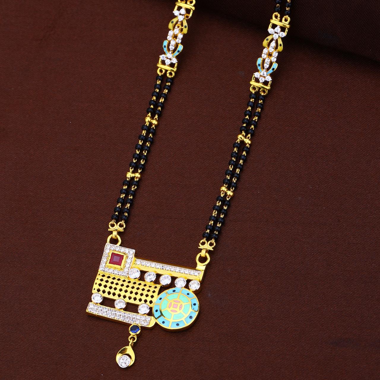 Heritage Geometric-enamel Mangalsutra (CMG22-1177)