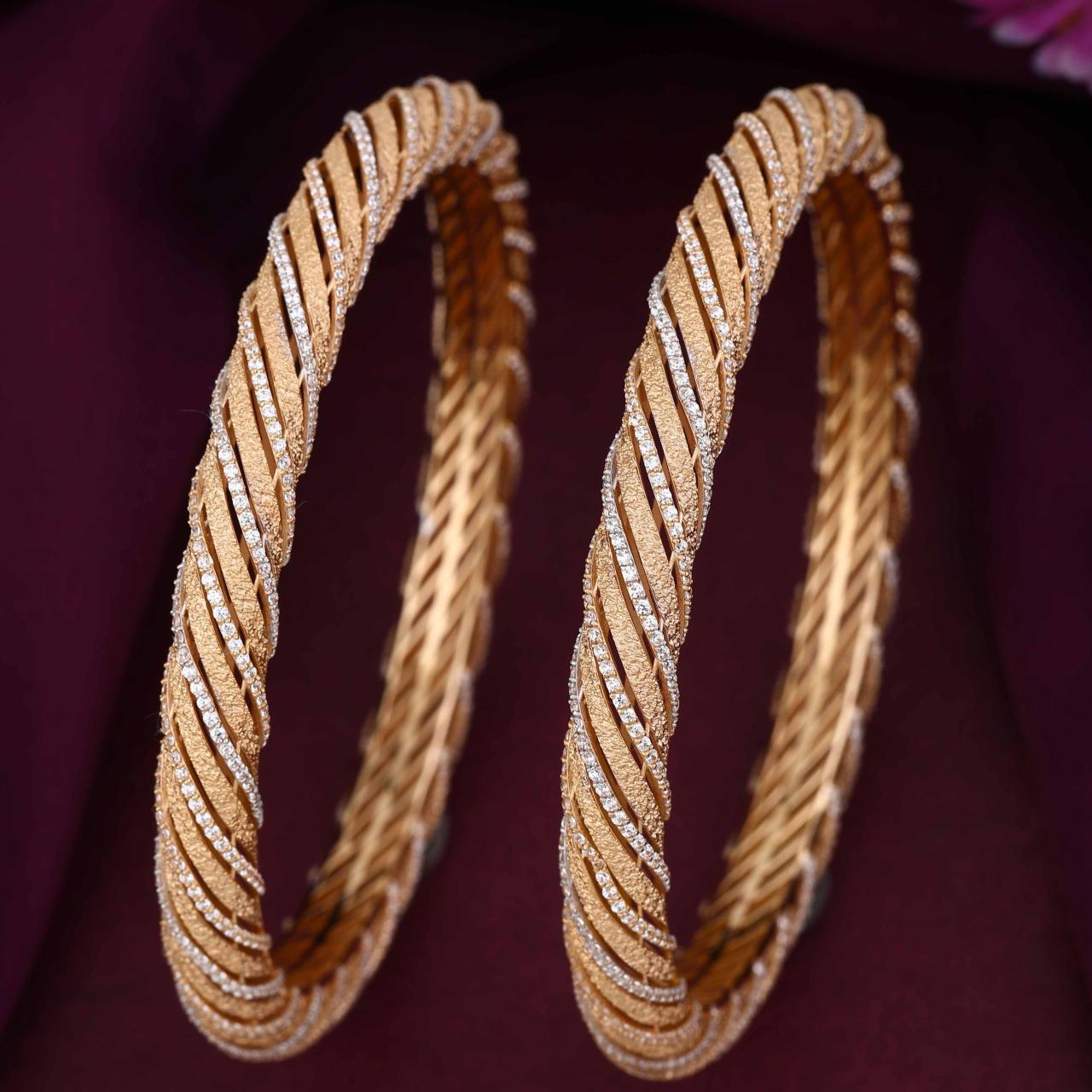 The Ethereal Spiral Gold Bangle Set