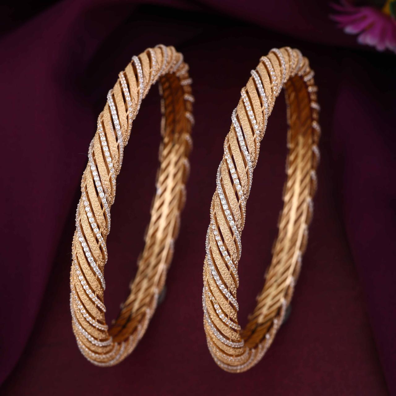 The Ethereal Spiral Gold Bangle Set