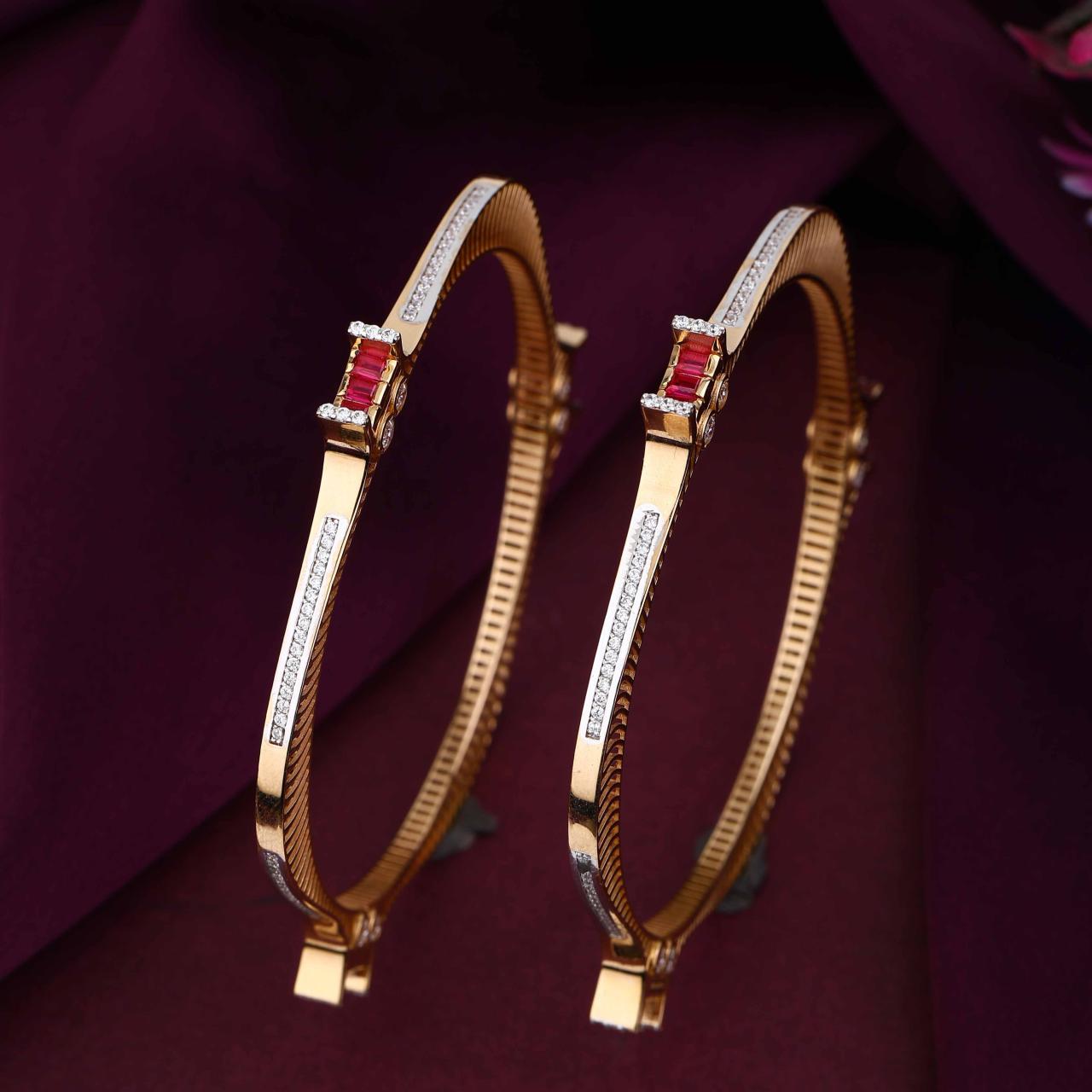 The Crimson Edge Designer Bangle Set