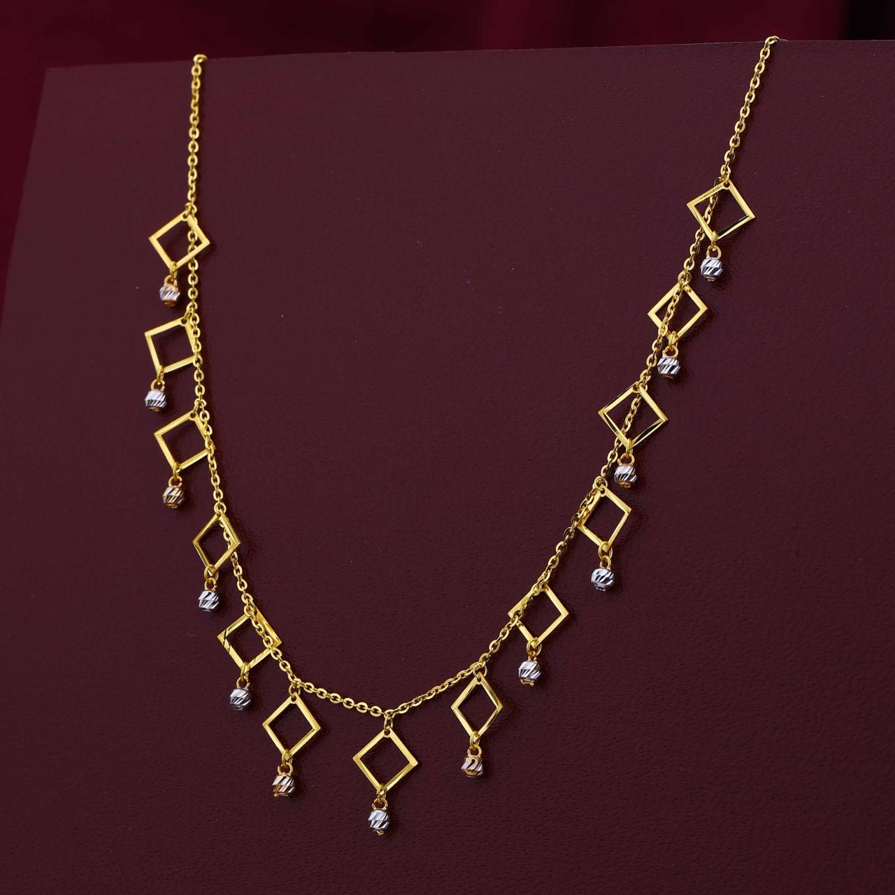 Geometric Square Charm Gold Necklace