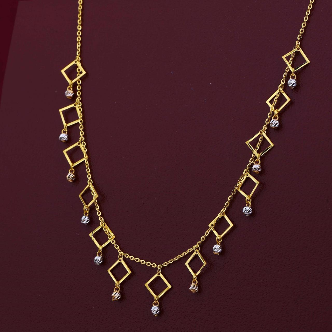 Geometric Square Charm Gold Necklace