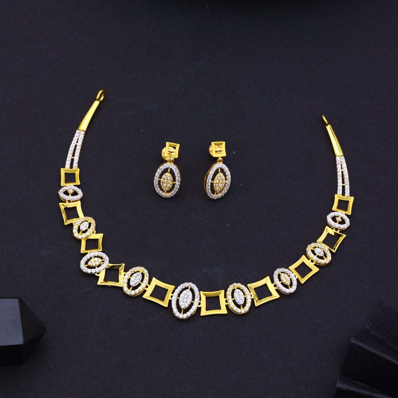 Modern Geometric Link Necklace Set