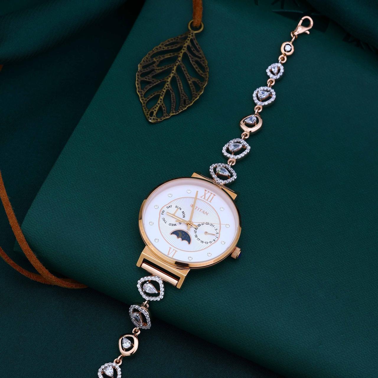 Gold Teardrop Dial Bracelet Watch with Red, Black and Turquoise Accents Seraphine Royale Teardrop Watch – Jacqueline Lu main image 2