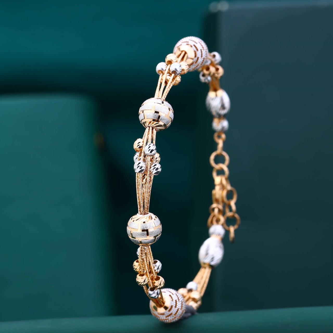 Two-tone Gold Beaded Bracelet