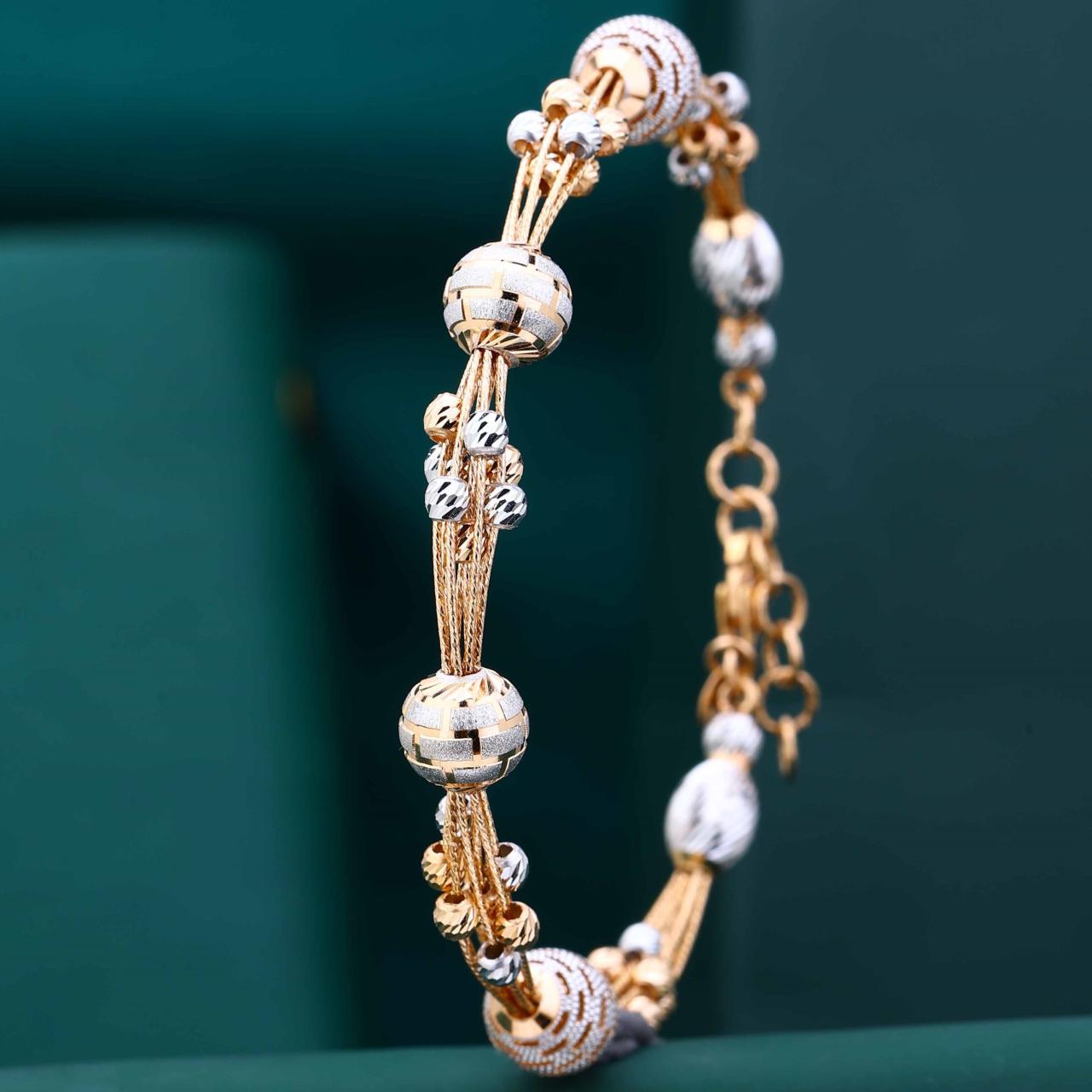 Two-tone Gold Beaded Bracelet