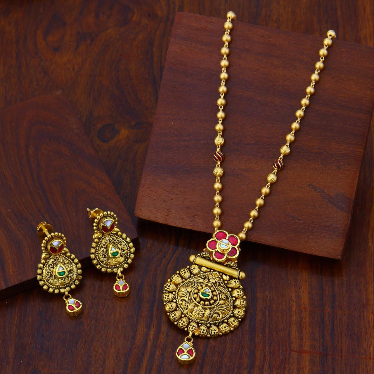 Antique Chain Pendent Set (1MLG22-64 / APS22-14 / APE22-14)