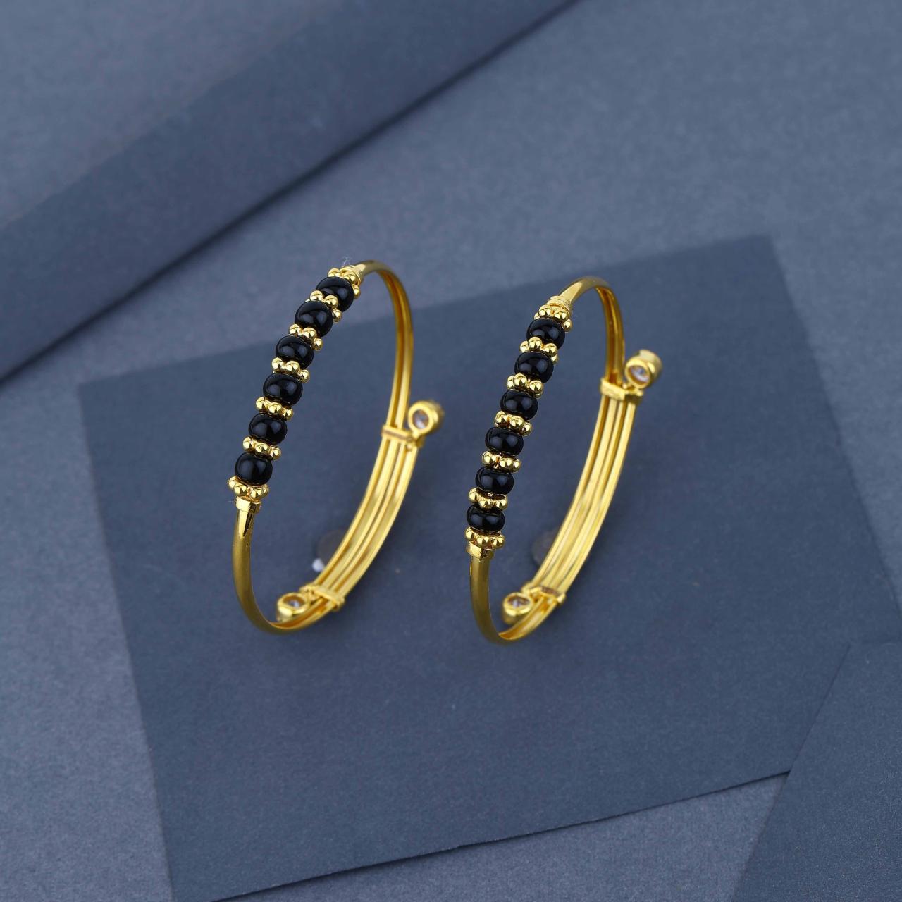 Gold Balck Beds Baby Bangles (KKD18-334)