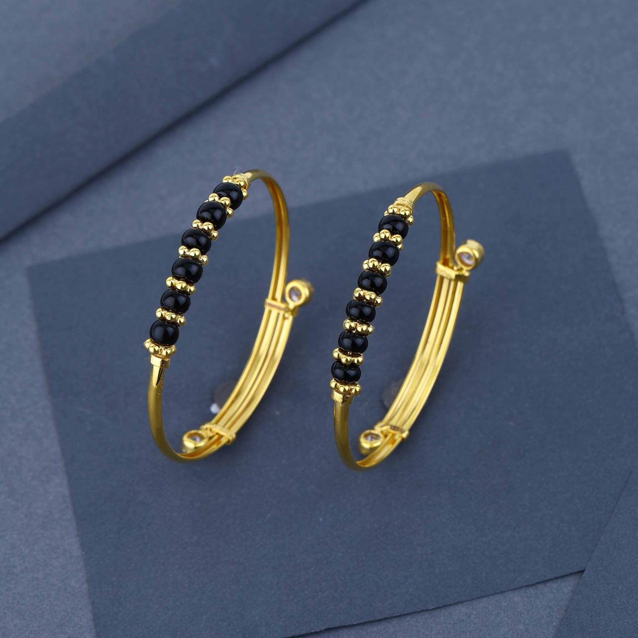 Gold Balck Beds Baby Bangles (KKD18-334)