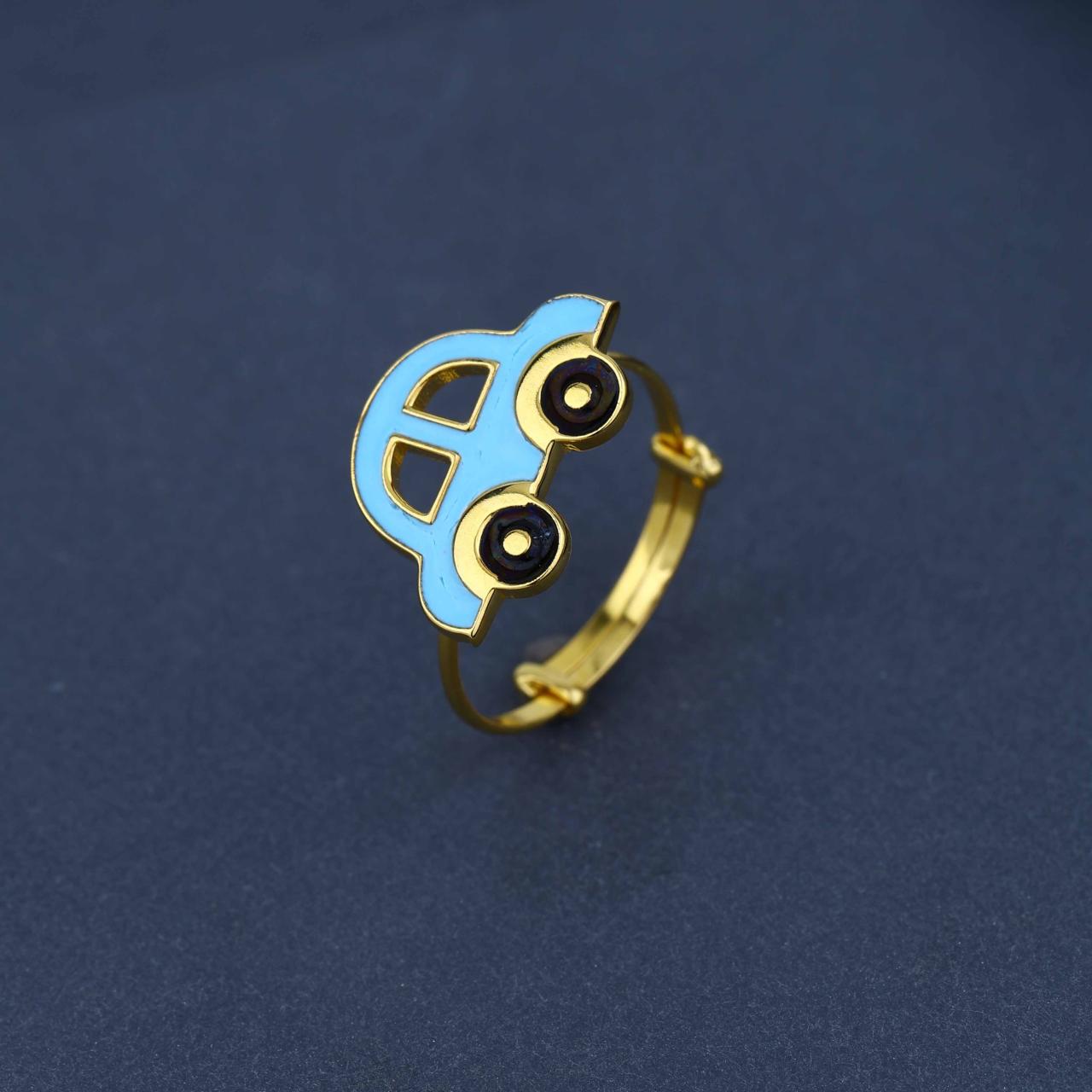 Gold Car Design Kids Ring (KR18-1259)