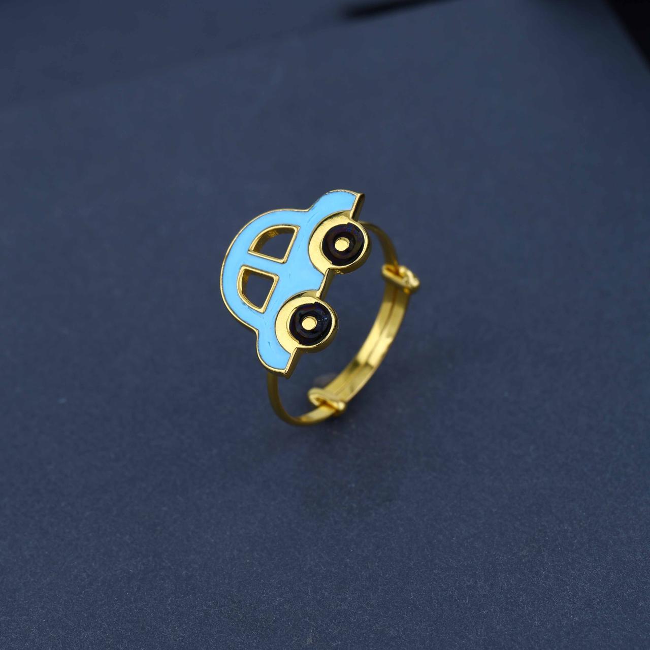 Gold Car Design Kids Ring (KR18-1259)