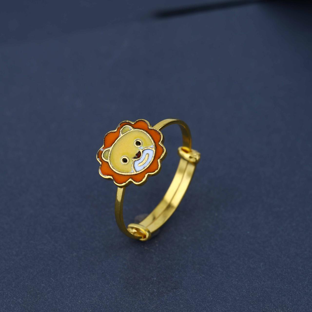 Gold Lion Design Kids Ring (KR18-1260)