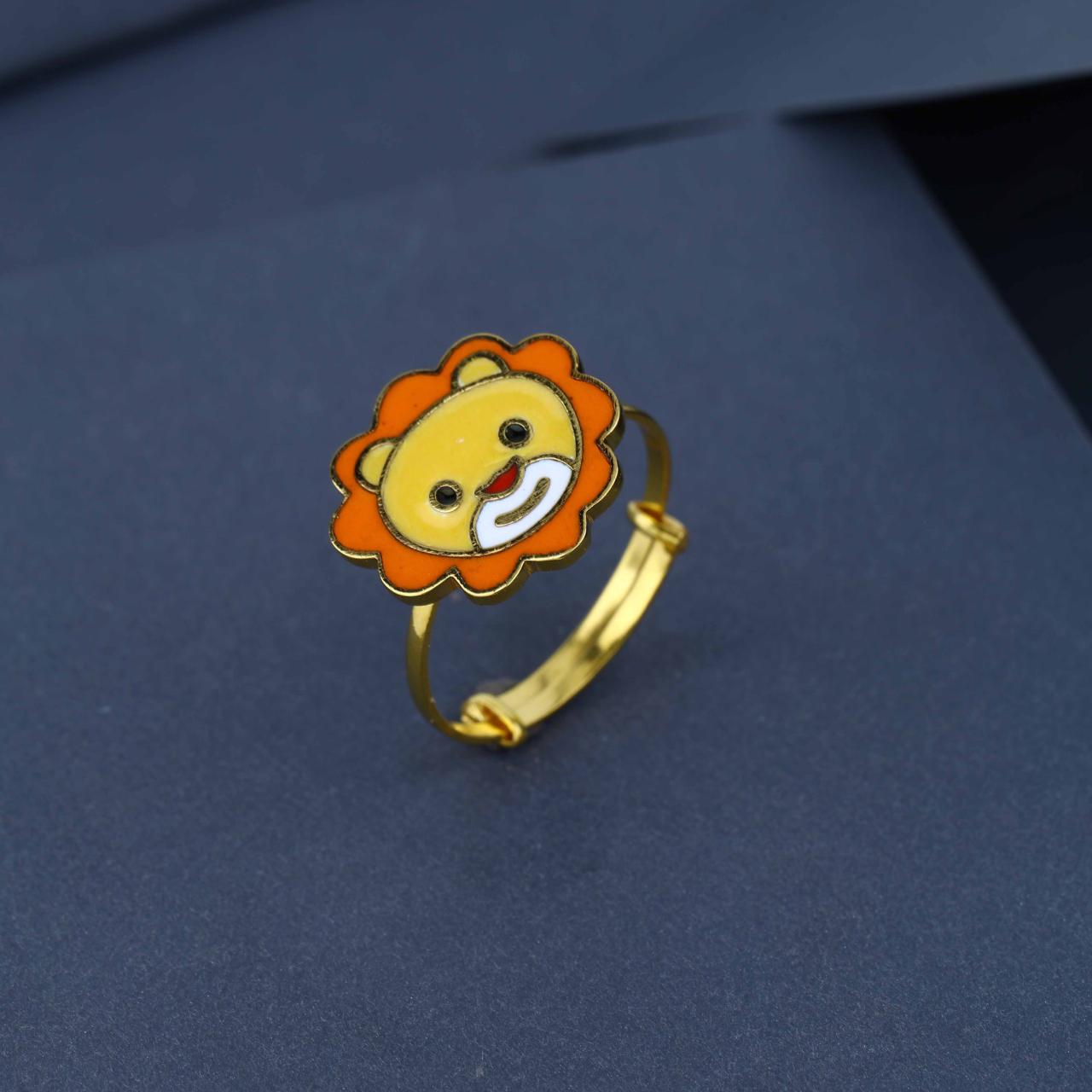Gold Lion Design Kids Ring (KR18-1261)