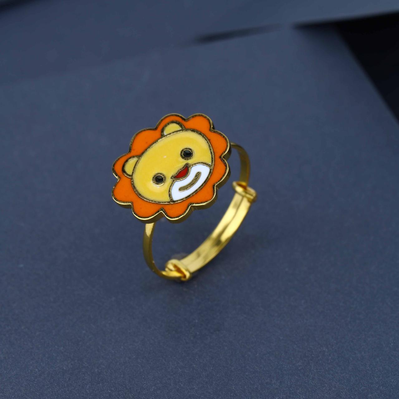 Gold Lion Design Kids Ring (KR18-1261)
