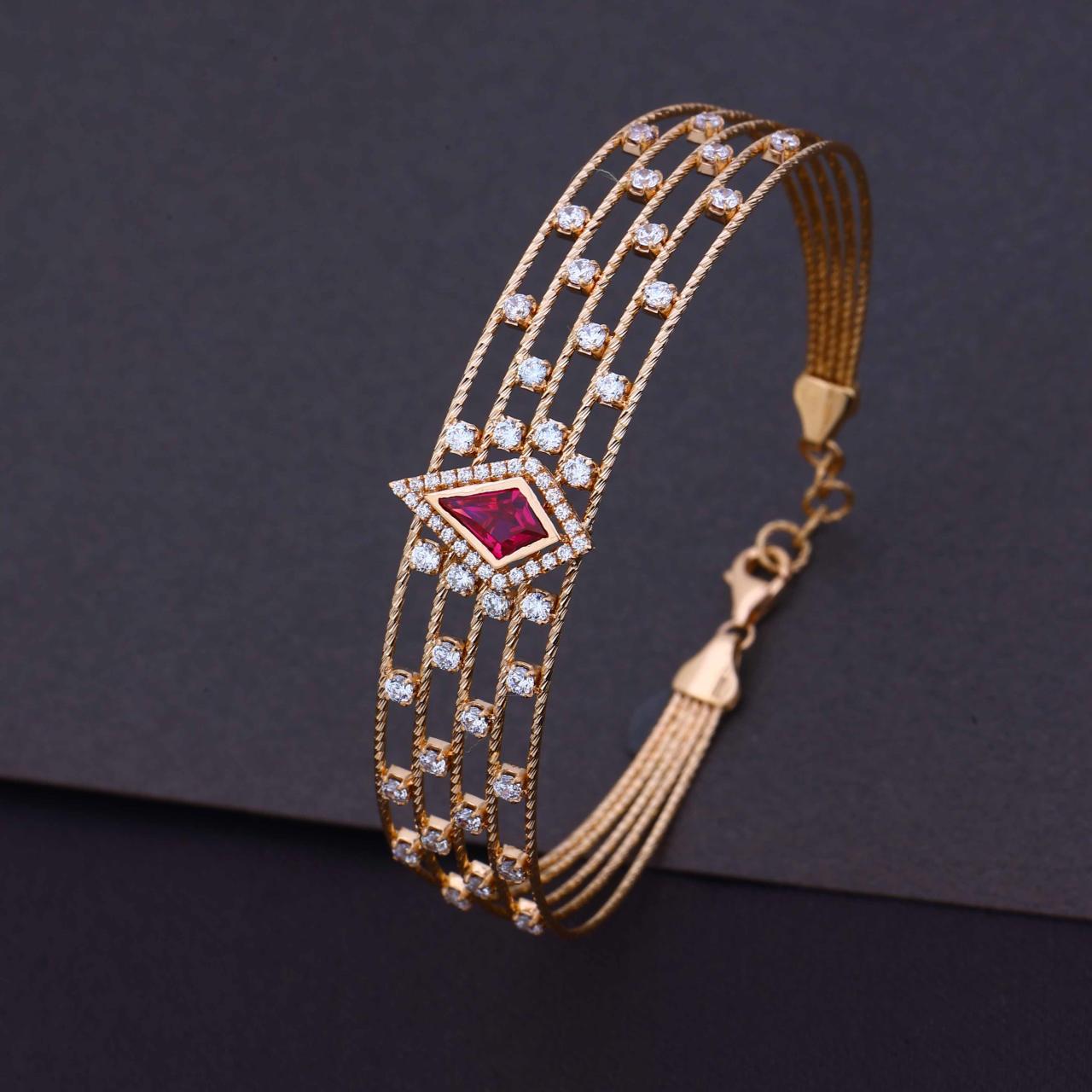 Ruby & Diamond Multi-strand Gold Bracelet (VPLK18-146)