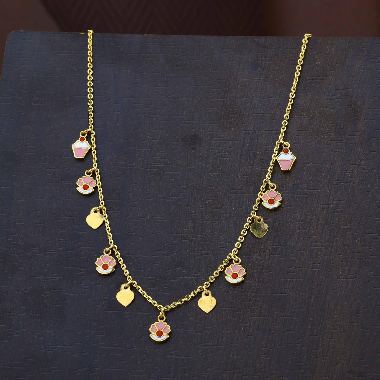 Floral Filigree Gold Charms Chain (KF18-185)