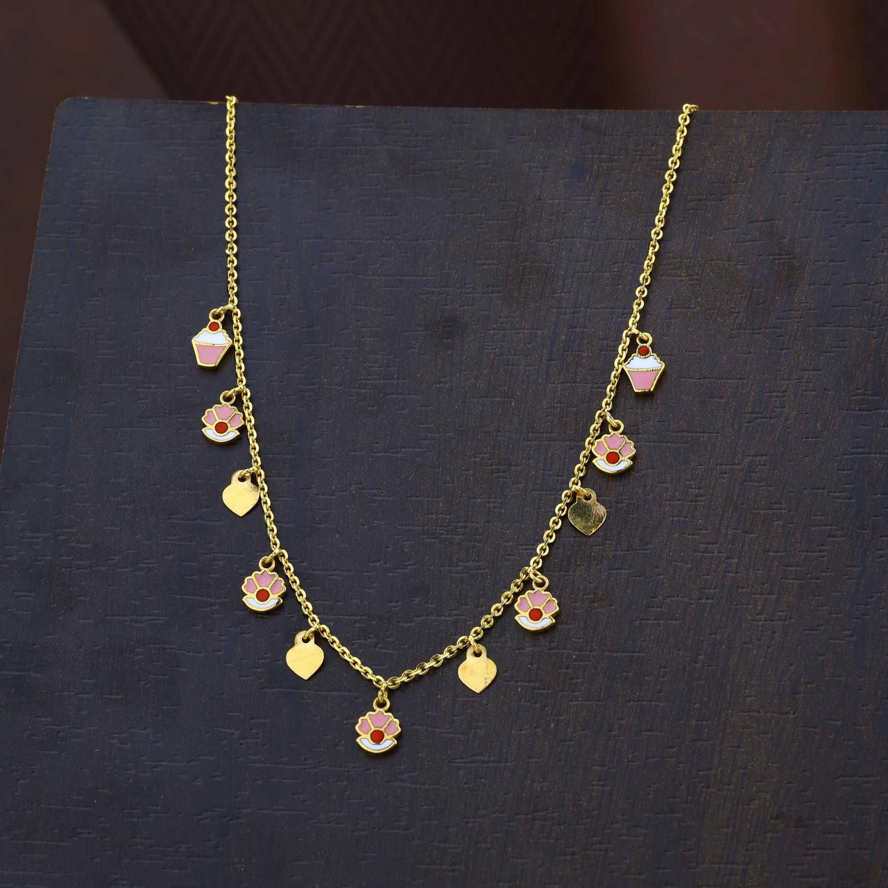 Floral Filigree Gold Charms Chain (KF18-185)