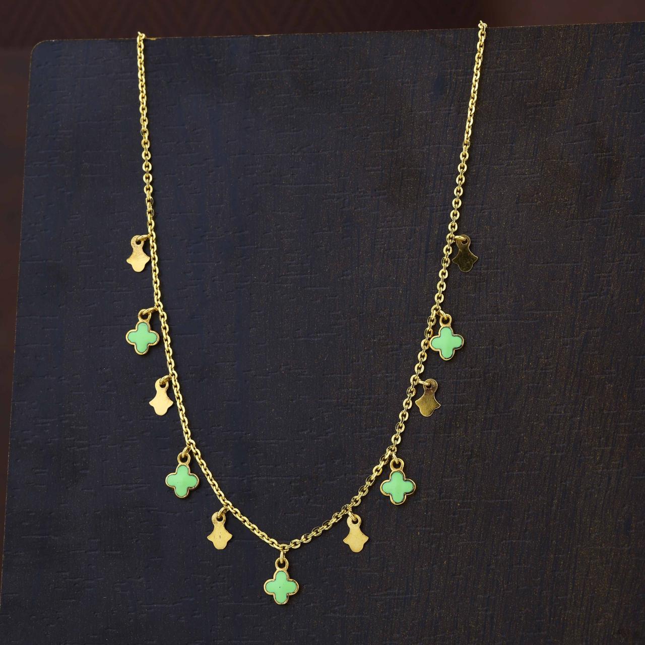 Ornate Textured Gold Charms Chain (KF18-186)