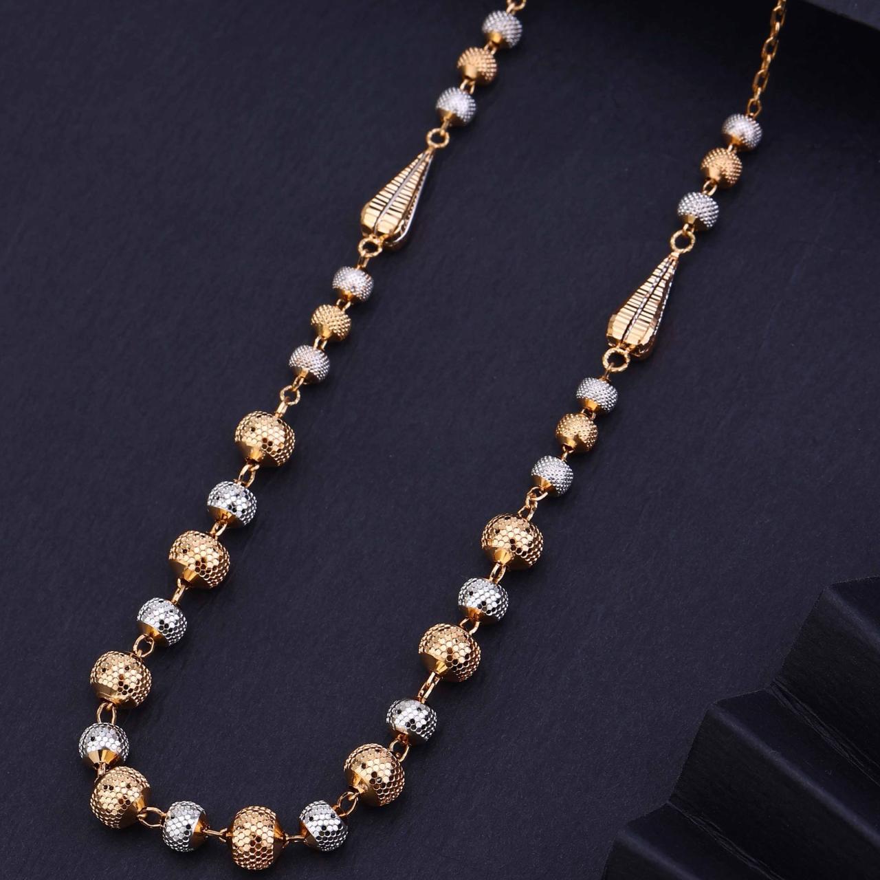 Dual Tone Beaded Gold Chain (VPD18-178)