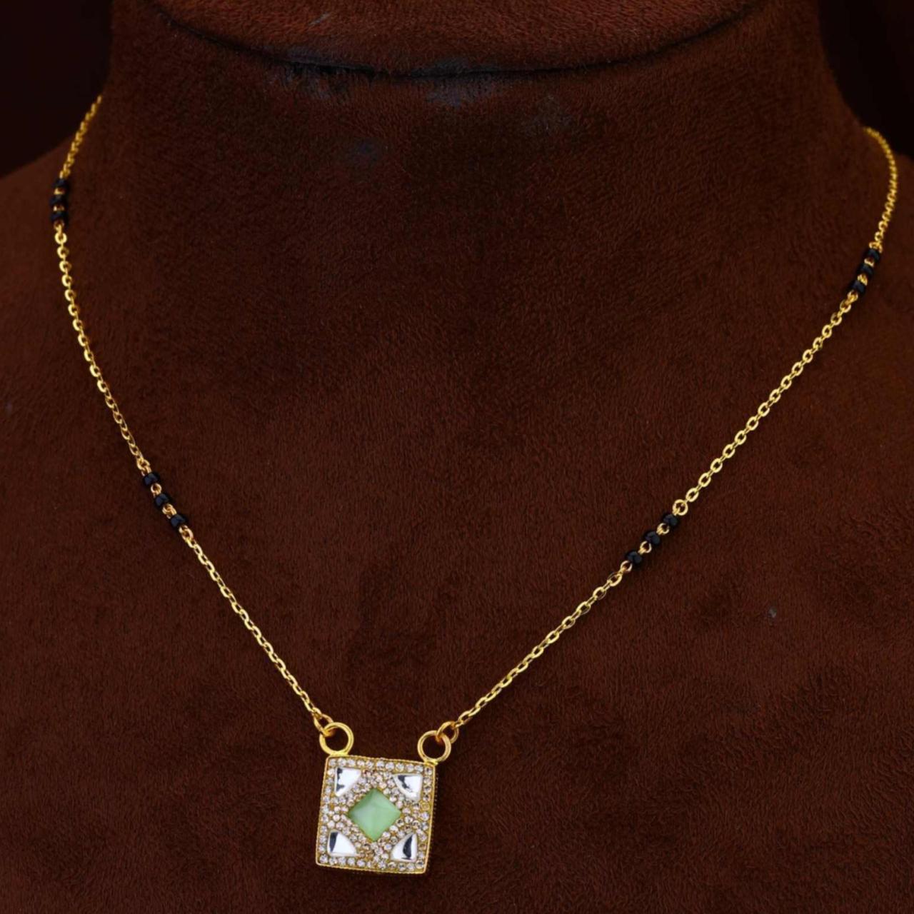 Kundan And Green Stone Mangalsutra (AMG22-23)