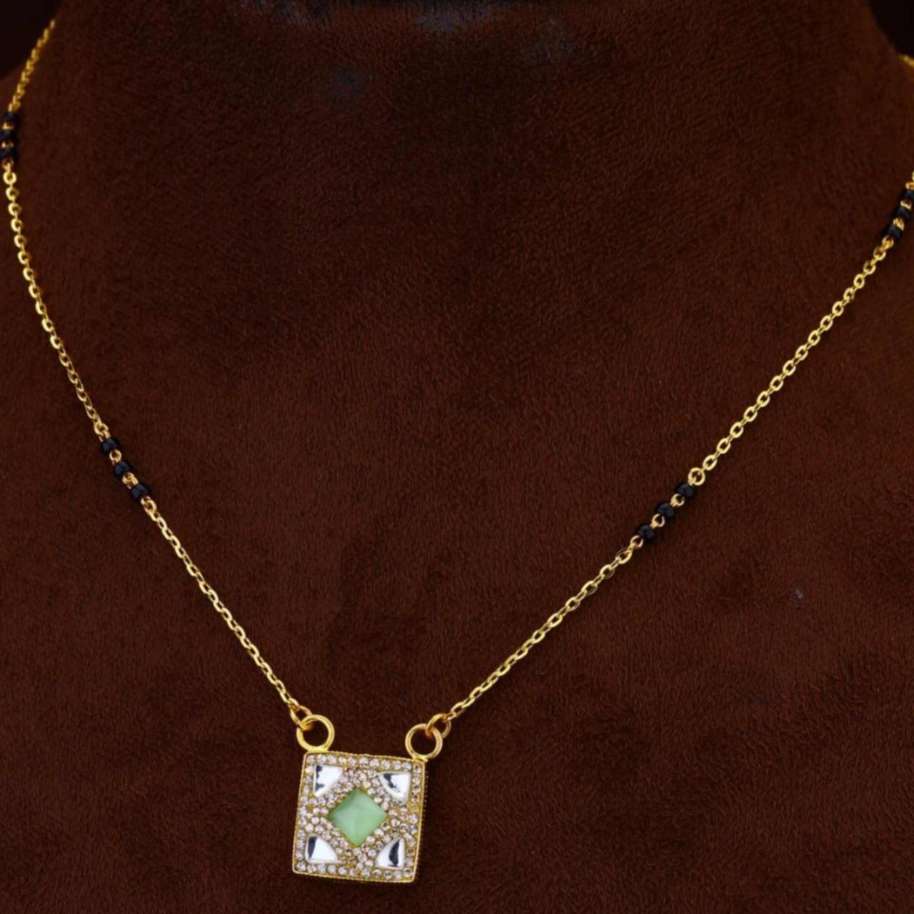 Kundan And Green Stone Mangalsutra (AMG22-23)