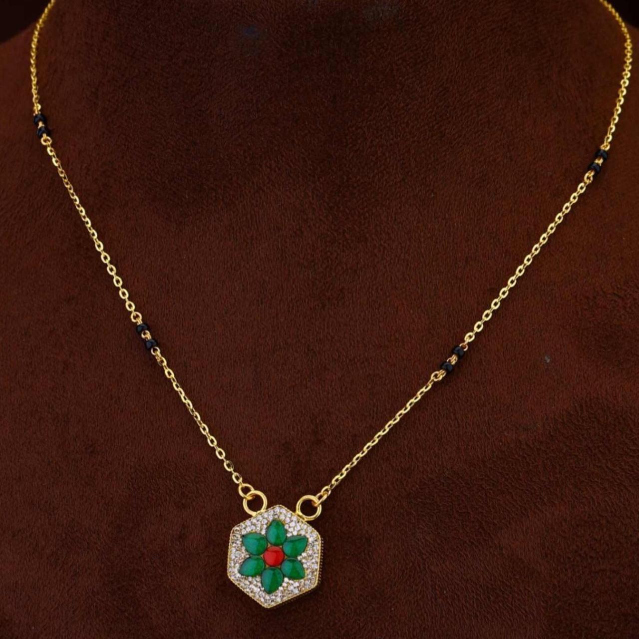 Floral Hexagonal Gold Mangalsutra (AMG22-28)