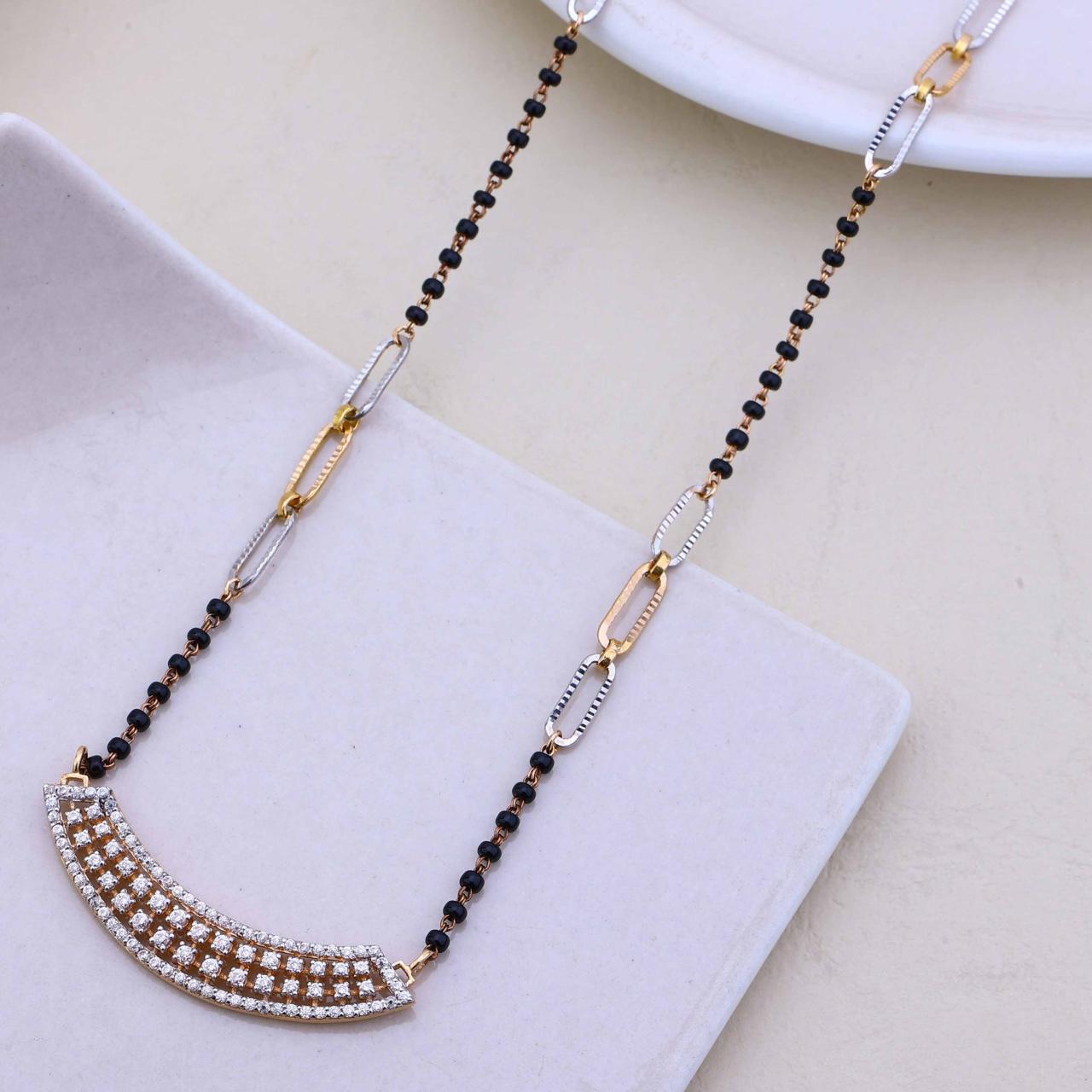 Studded Fancy Gold Mangalsutra (VPM18CT-1)