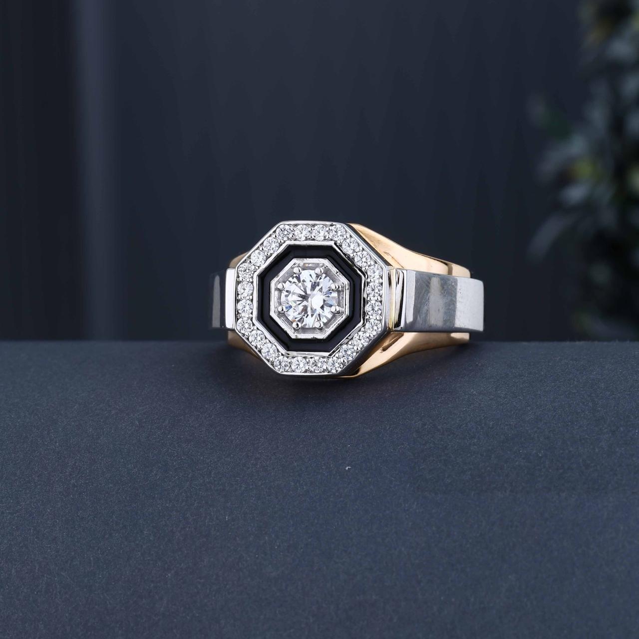 Octagon Halo Statement Ring