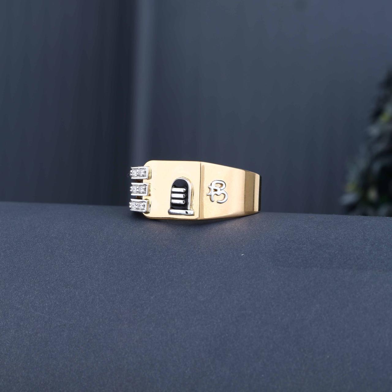 Shivling Om Diamond Ring