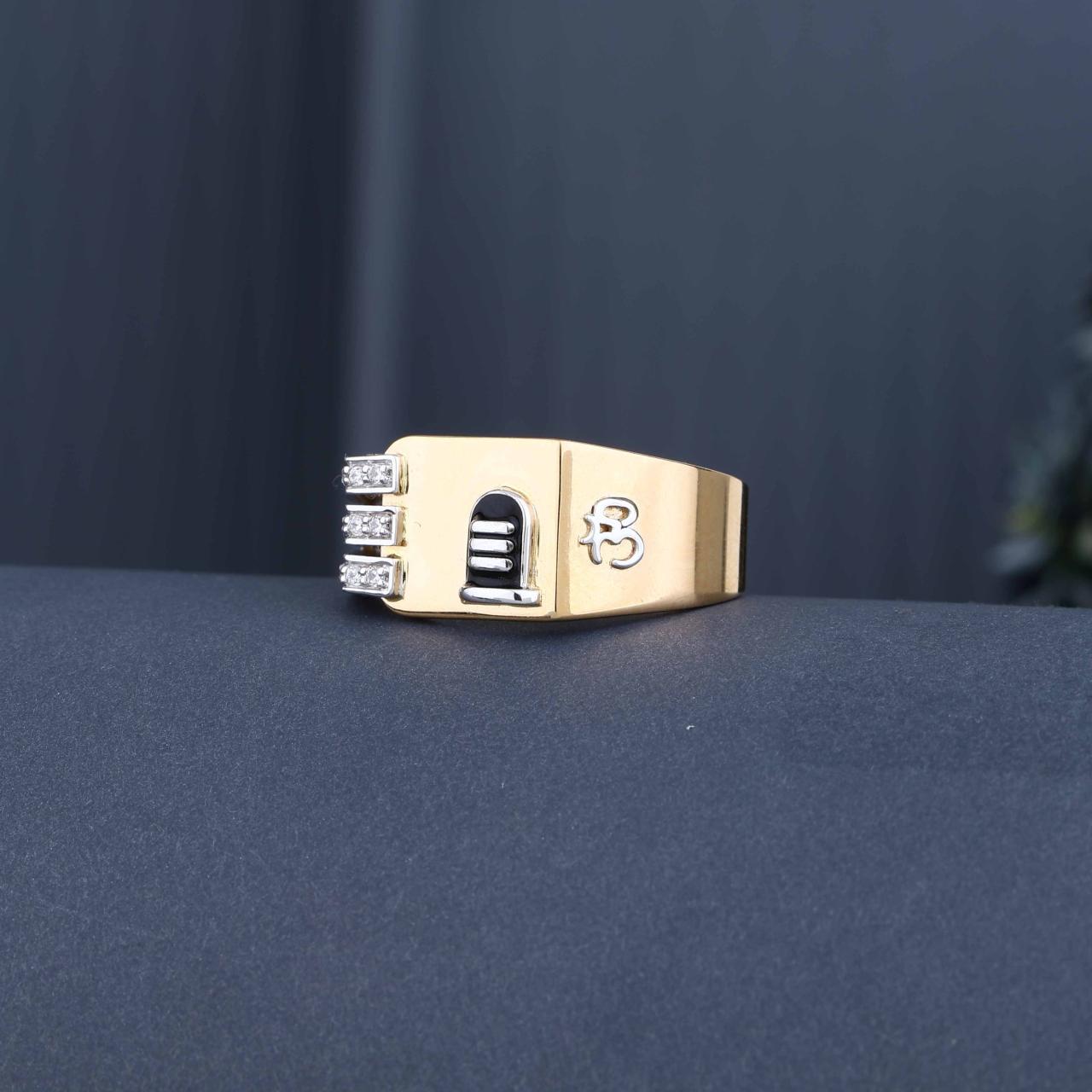 Shivling Om Diamond Ring