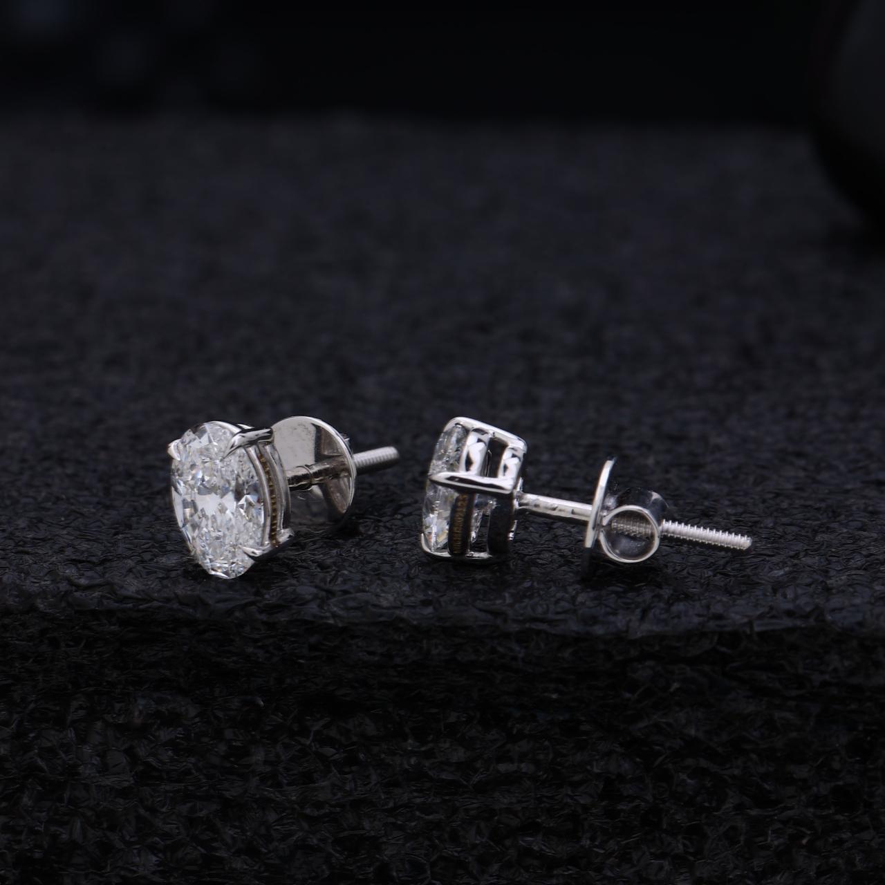 Classic Solitaire Diamond Stud Earrings