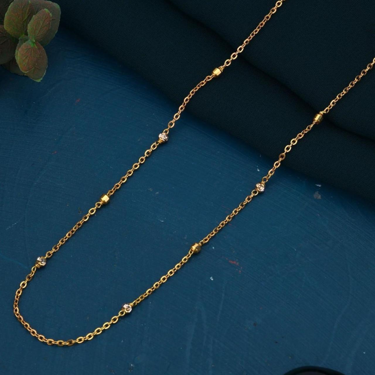 Minimal Beaded Gold Chain