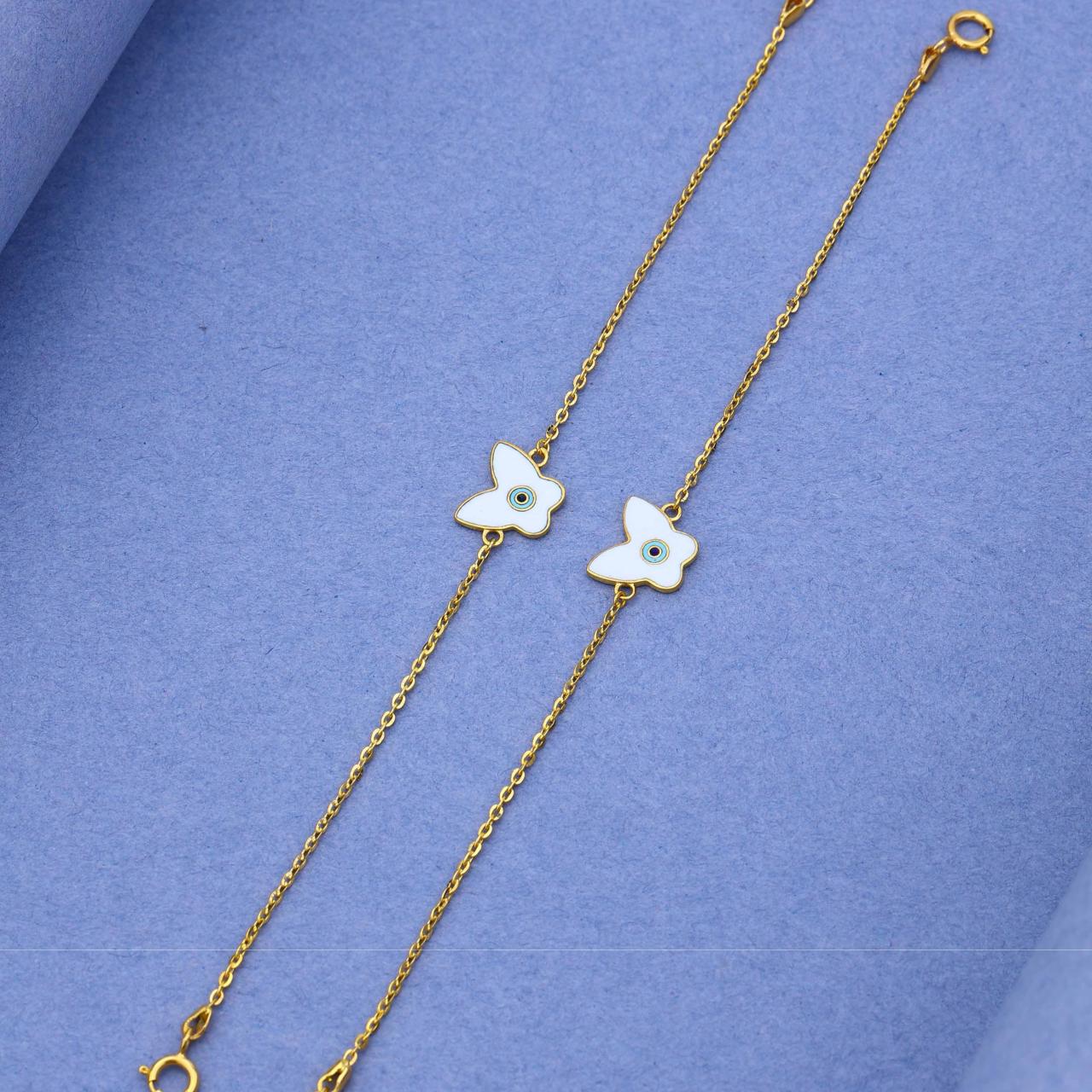 Butterfly Evil Eye Bracelet (1KB18-62)
