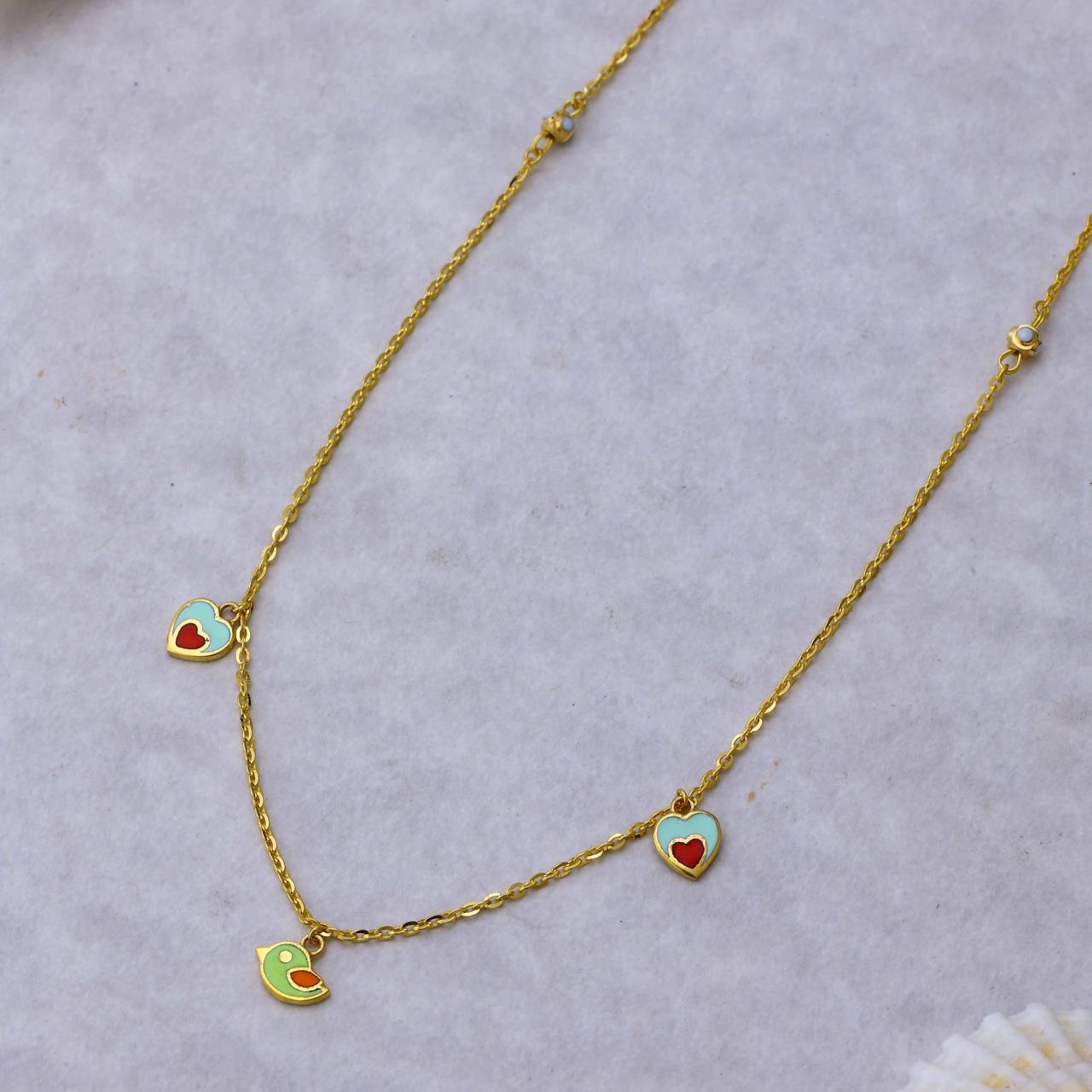 Heart & Bird Kids Chain (KF18-233)