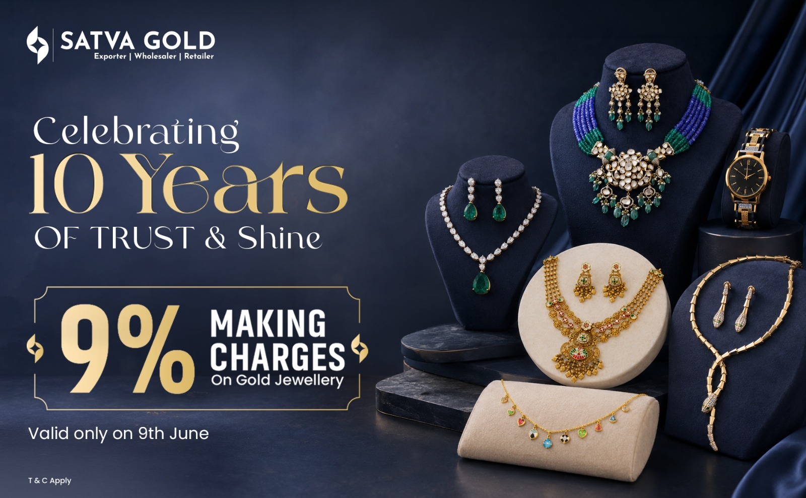 Celebrate 10 Years of Trust with Flat 9% Making Charges on All Gold Jewellery