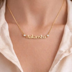 Personalised 18kt gold name pendant, Rakshabandhan gift for sister from brother, Satva Gold